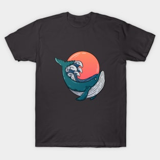 sunset whale T-Shirt